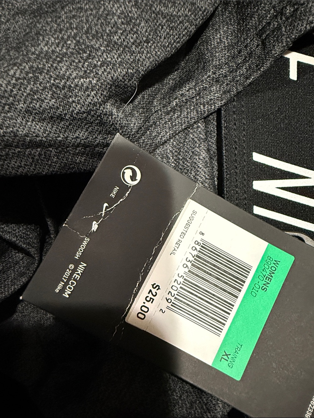 Nike Women’s Black Heather Tempo Shorts with Branded Waistband Sz. XL NWT - Picture 4 of 4